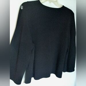 Stella McCartney Black Knit Split Shoulder Bell Sleeved Top Size 44 ( L ) ITALY